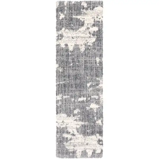 2' X 8' Grey And Ivory Grey Matter Runner Rug Photo 1