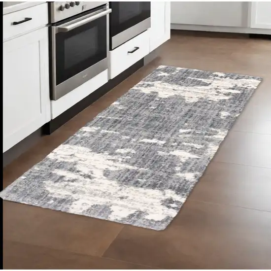 2' X 8' Grey And Ivory Grey Matter Runner Rug Photo 2