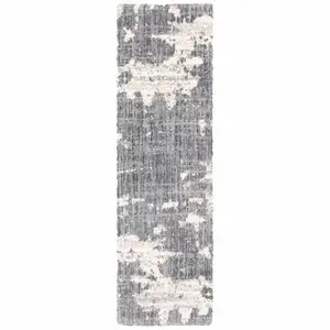 Photo of Grey and Ivory Grey Matter  Runner Rug