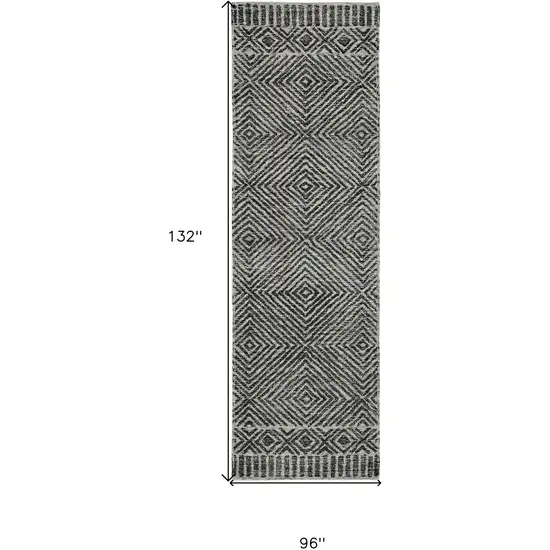 96 X 132 Grey Or  Black Wool Rug Photo 3