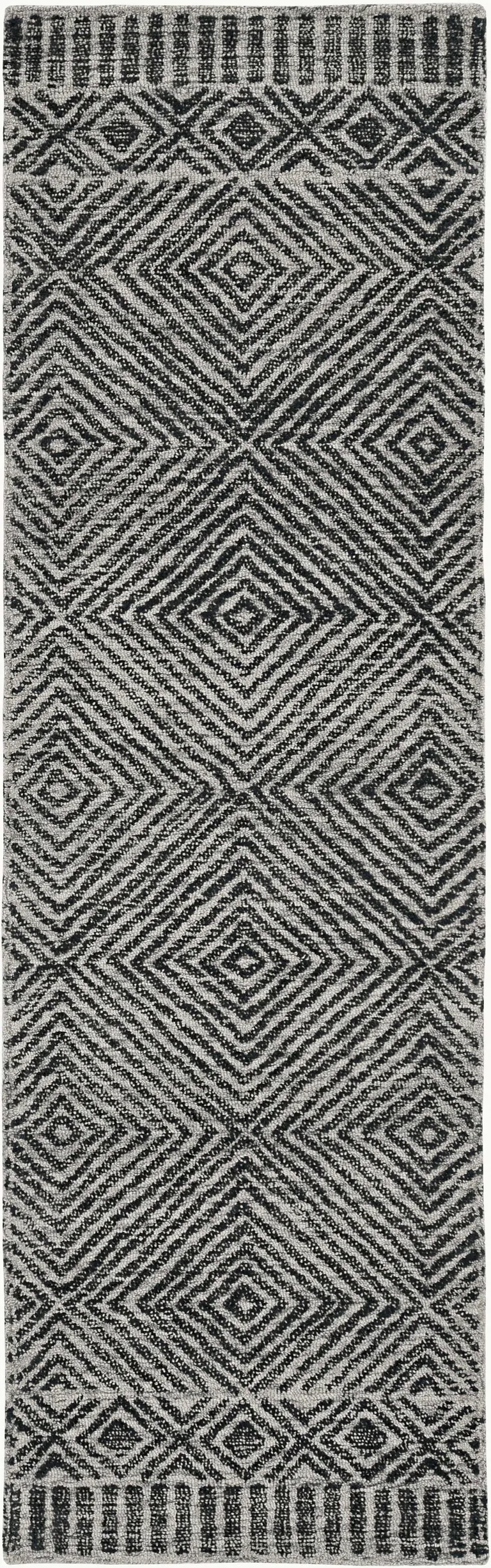 Grey or  Black Wool Rug Photo 1