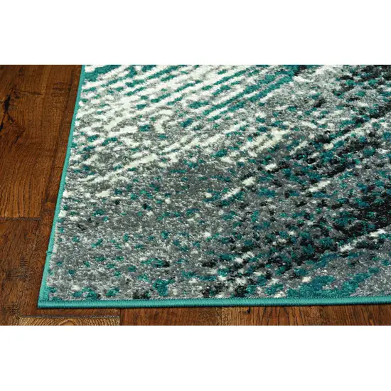 Grey Or Blue Abstract Area Rug Photo 6