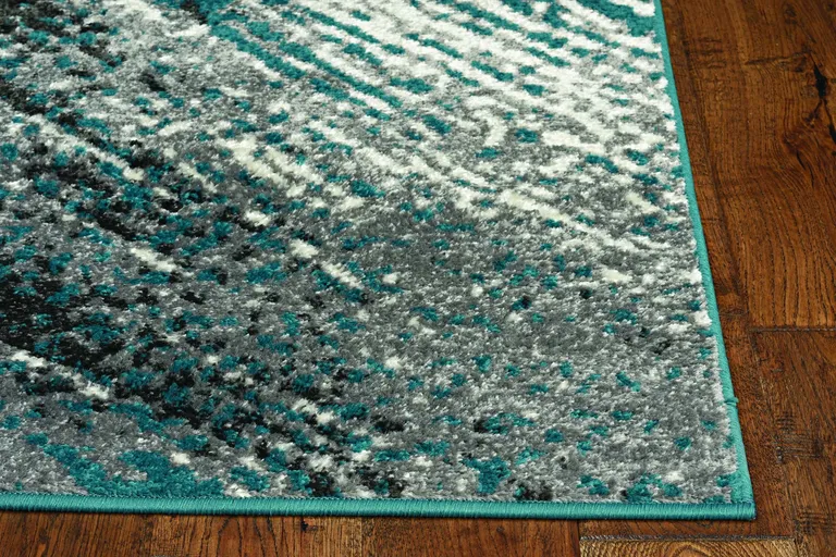 Grey or Blue Abstract Area Rug Photo 1