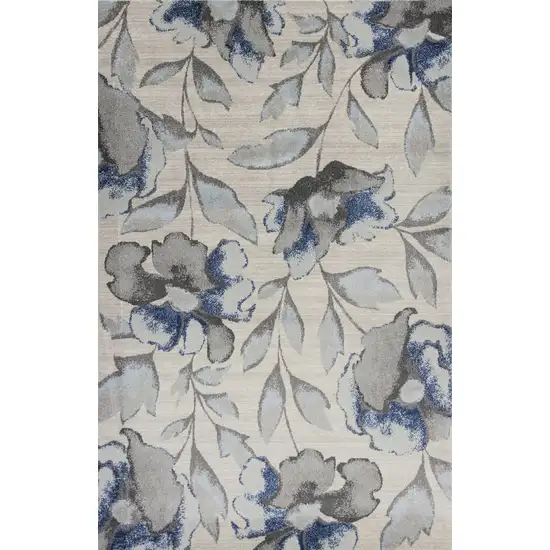 Grey or Blue Amira Polypropylene Area Rug Photo 1