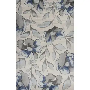 Photo of Grey or Blue Amira Polypropylene Area Rug