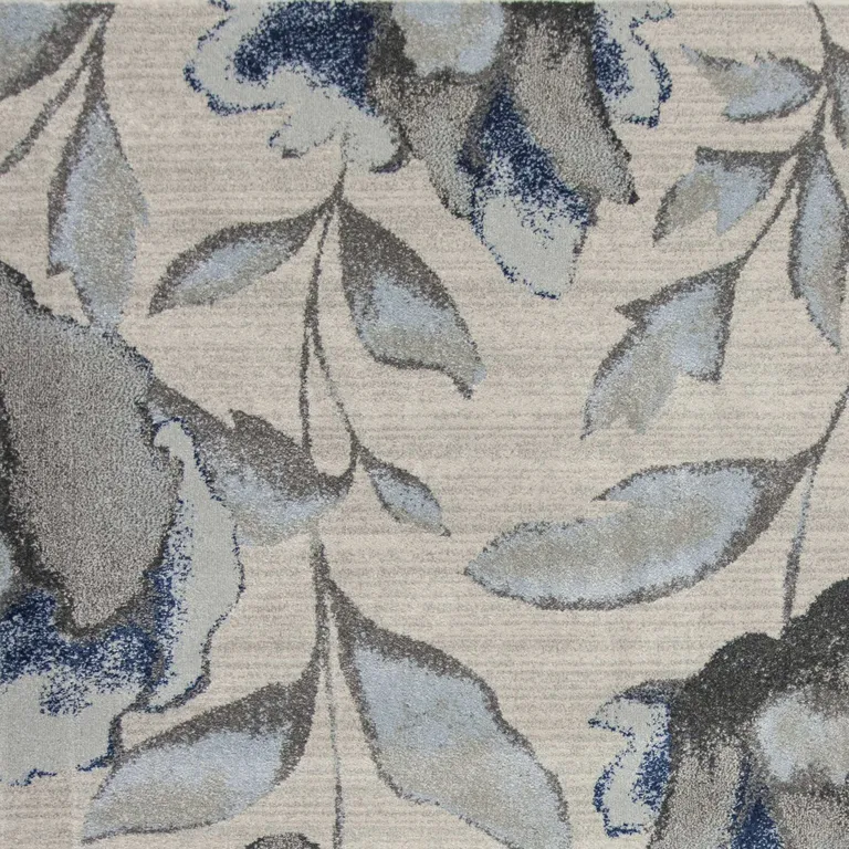 Grey or Blue Amira Polypropylene Area Rug Photo 3