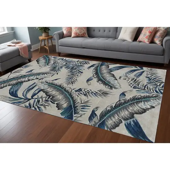 Blue and Gray Wool Hand Tufted Area Rug Photo 1