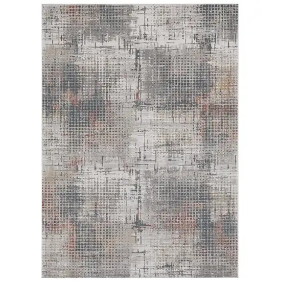 7' X 9' Grey Or Brick Abstract Design Indoor Area Rug Photo 2