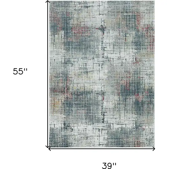 3' X 5' Grey Or  Brick Polypropylene And  Polyester Rug Photo 3