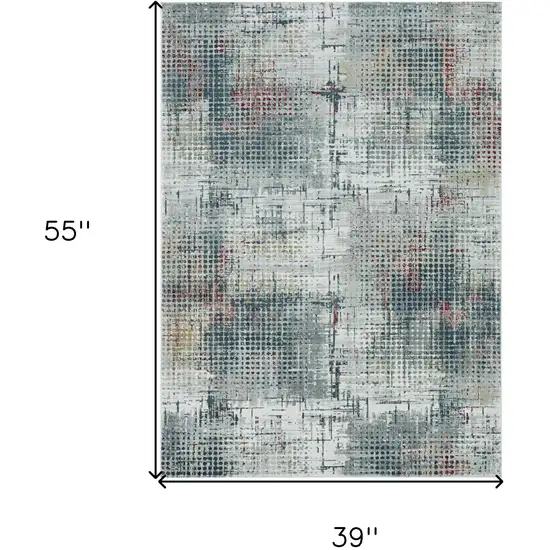 Gray Abstract Area Rug Photo 4