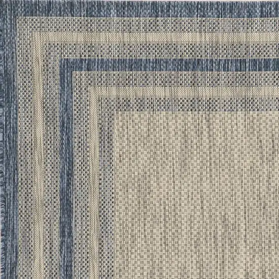 Grey or  Denim Bordered UV Treated Area Rug Photo 2