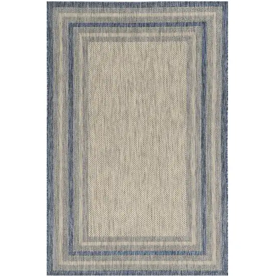 Grey or  Denim Bordered UV Treated Area Rug Photo 1