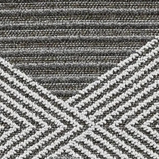 Grey Or Ivory Geometric Diamond Area Rug Photo 5