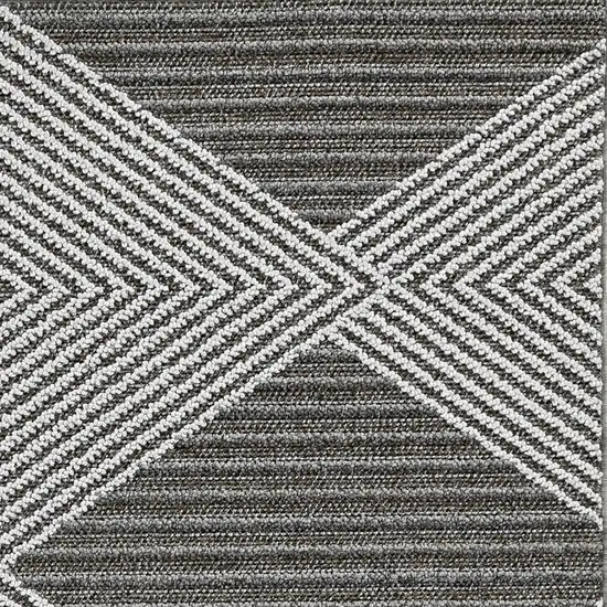 Grey or Ivory Geometric Diamond Area Rug Photo 1