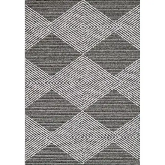 Grey Or Ivory Geometric Diamonds Indoor Area Rug Photo 2