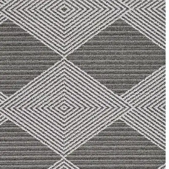 Grey Or Ivory Geometric Diamonds Indoor Area Rug Photo 5