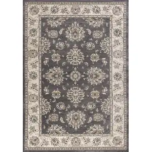 Photo of Grey or Ivory Polypropylene Area Rug