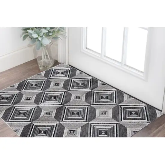 Grey Or Mocha Geometric Tiles Rug Photo 1