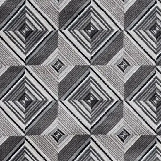 Grey Or Mocha Geometric Tiles Rug Photo 4