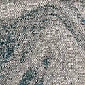 Photo of Grey or Teal Abstract Waves Rug