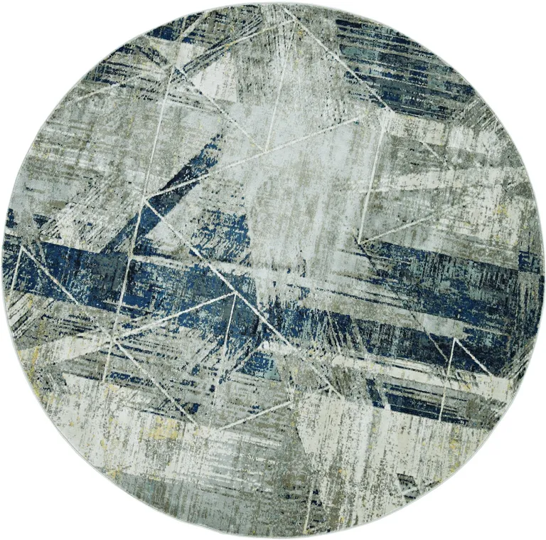 Greyor Blue Polyester or  Viscose Rug Photo 1