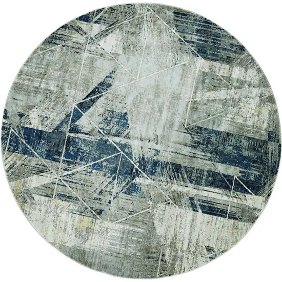 Greyor Blue Polyester or  Viscose Rug Photo 1