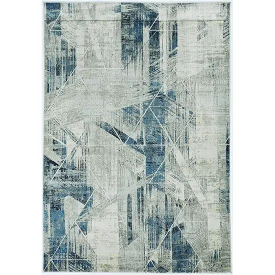 Greyor Blue Polyester Or  Viscose Rug Photo 3