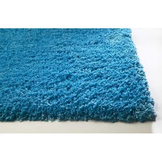 Highlighter Blue Indoor Shag Rug Photo 5