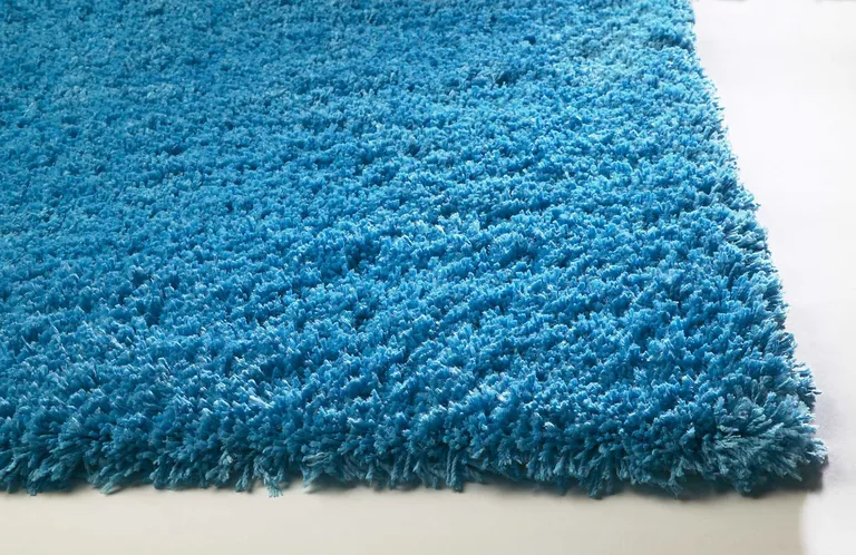 Highlighter Blue Indoor Shag Rug Photo 5