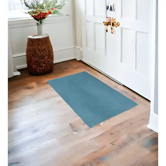 Highlighter Blue Plain Area Rug Photo 1