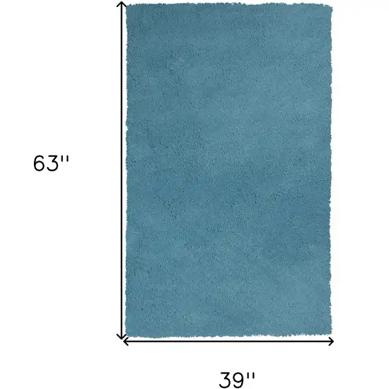 Highlighter Blue Plain Area Rug Photo 6