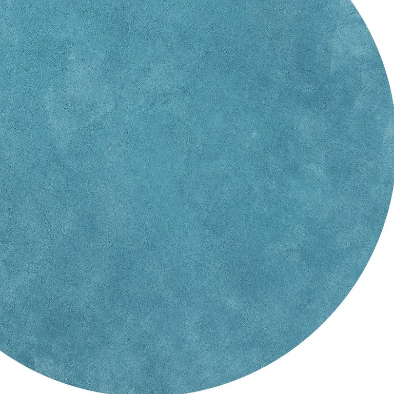 Highlighter Blue Round Indoor Shag Rug Photo 5