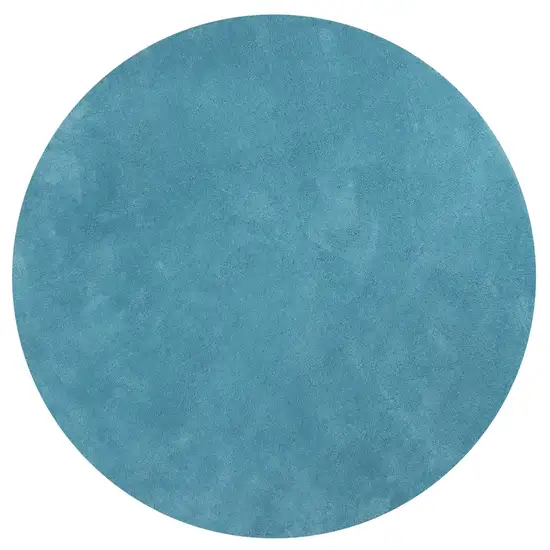 Highlighter Blue Round Indoor Shag Rug Photo 3