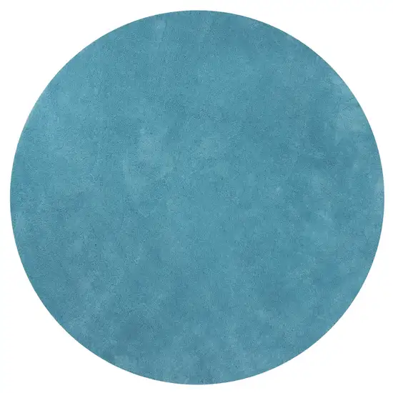 Highlighter Blue Round Indoor Shag Rug Photo 1