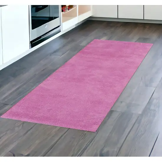 8' Hot Pink Plain Runner Rug Photo 1