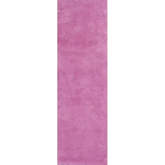 Hot Pink Plain Runner Rug Photo 1