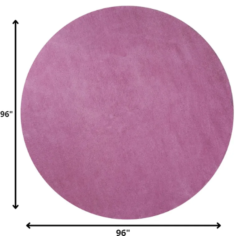 Hot Pink Round Indoor Shag Rug Photo 2