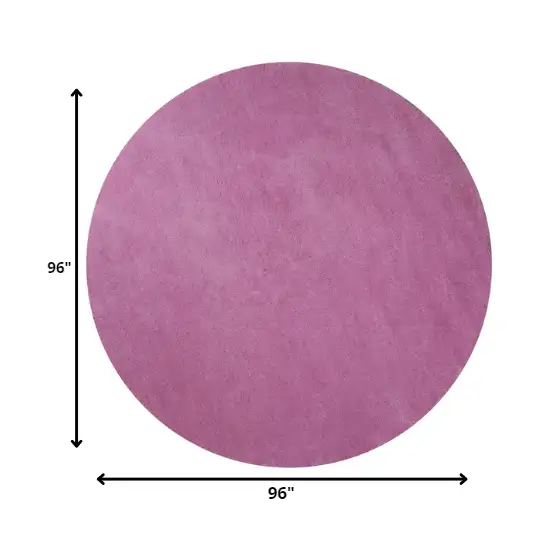 Hot Pink Round Indoor Shag Rug Photo 2