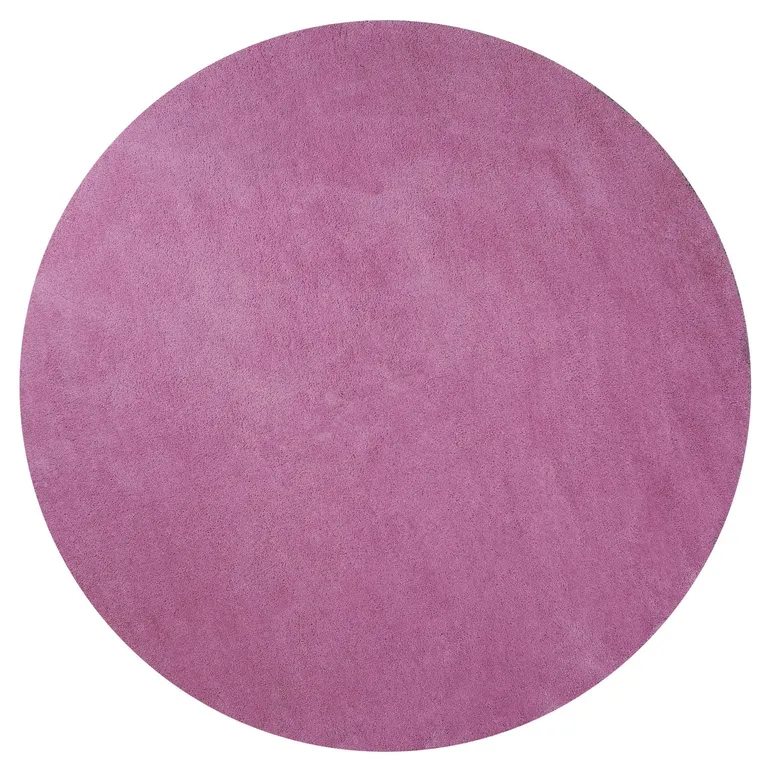 Hot Pink Round Indoor Shag Rug Photo 1