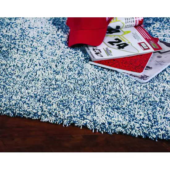 Indigo Ivory Heather Indoor Shag Rug Photo 5