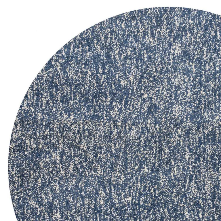 Indigo Ivory Heather Round Indoor Shag Rug Photo 2