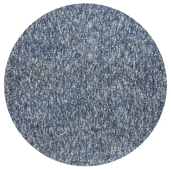 Indigo Ivory Heather Round Indoor Shag Rug Photo 1