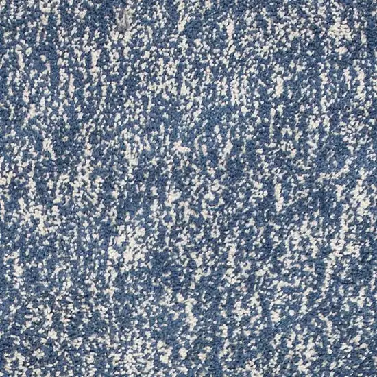 8' Indigo Or Ivory Heather Plain Runner Rug Photo 4