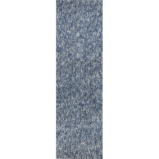 Indigo or Ivory Heather Plain Runner Rug Photo 1