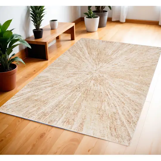 Ivory Abstract Area Rug Photo 1