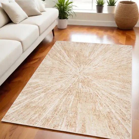 Ivory Abstract Area Rug Photo 1