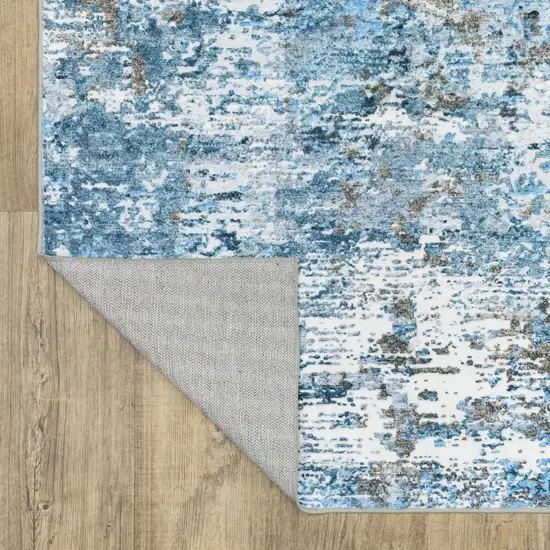 Ivory Abstract Distressed Area Rug Photo 8