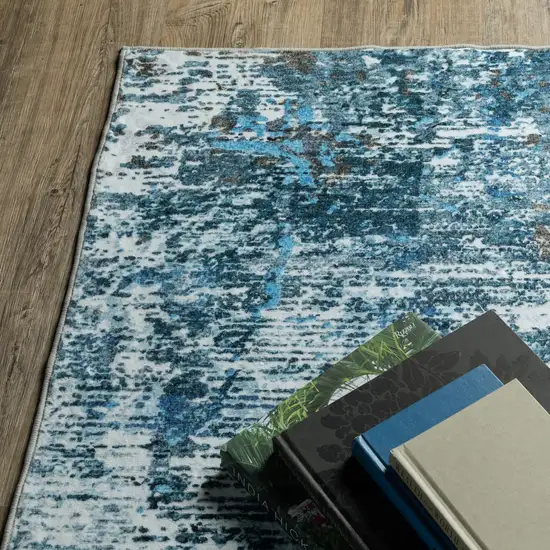 Ivory Abstract Distressed Area Rug Photo 7