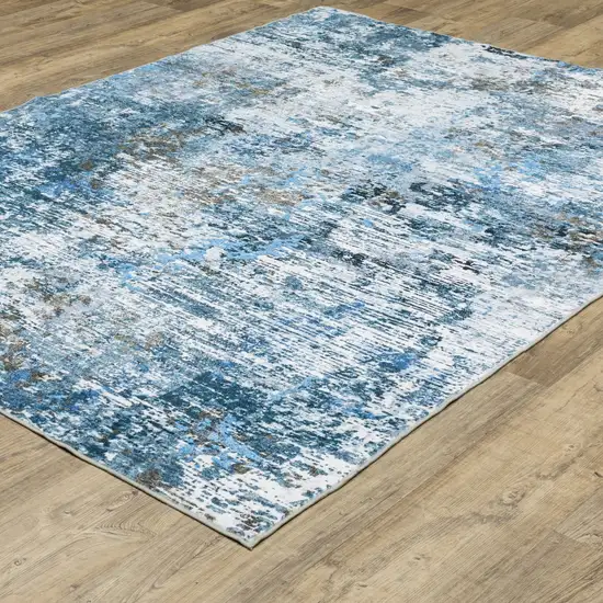 Ivory Abstract Distressed Area Rug Photo 6