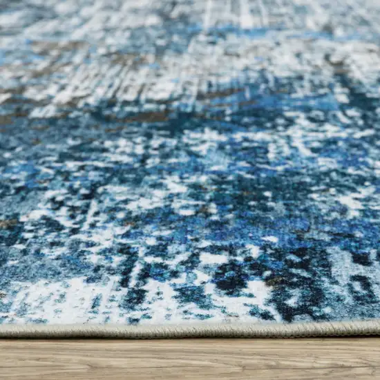 Ivory Abstract Distressed Area Rug Photo 9